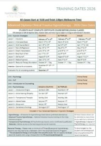hypnotherapy training dates